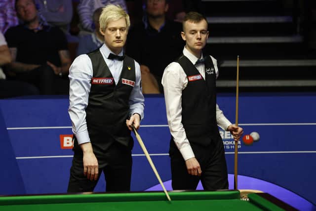 Fancied: Neil Robertson, left, showed why he is among the favourites for the Betfred World Championship. Picture: Richard Sellers/PA Wire.