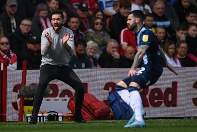 Huddersfield head coach Carlos Corberan pictured on the touchline during the  match against Middlesbrough at the Riverside Stadium Picture: Stu Forster/Getty Images