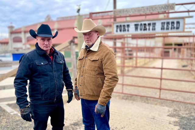 Presenters Rob and Dave Nicholson at Fort Worth Stock Yards - The Herd.