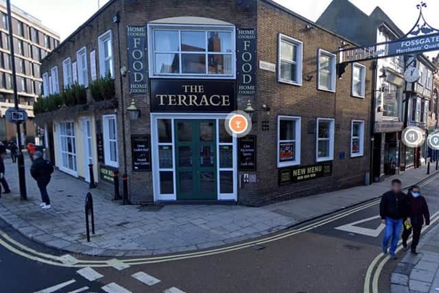 North Yorkshire Police say that CCTV shows several people on the street at the time of the incident outside the Terrace Sports Bar and now investigating officers want to hear from anyone in the area at the time or who has information which could help the investigation.