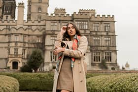 Megan Coombs wears Holland Cooper at Carlton Towers, styled by Brontë Clare Mitchell whose Femme Country Magazine will host The Country to City Muse fashion show at Malmaison York featuring a galaxy of prominent countrywear brands. Picture by Evie Lewis.