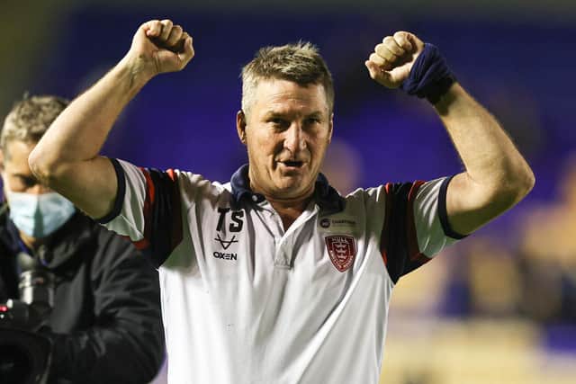 Tony Smith after last year's play-off victory over Warrington. (Picture: SWPix.com)