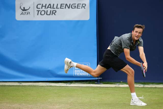 THAT WAS THEN: Russia’s Daniil Medvedev, playing at Ilkley back in 2016. He is now world No 1. Picture: Daniel Smith/Getty Images