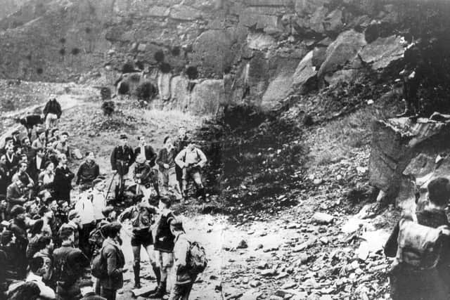 The Kinder Scout mass trespass took place in April 1932.