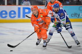 MAKE IT COUNT: Sheffield Steelers' captain Jonathan Phillips (left) Picture: Dean Woolley