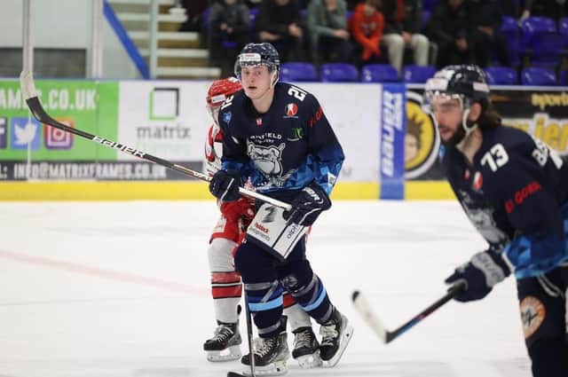 Alex Graham opened the scoring for Sheffield Steeldogs in their 6-3 home defeat to PEterborough Phantoms Picture courtesy of Peter Best.