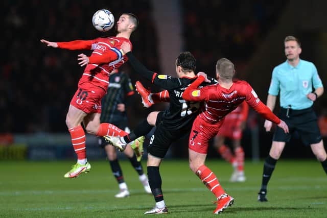 Doncaster Rovers players have endured a tough campaign. Picture Bruce Rollinson