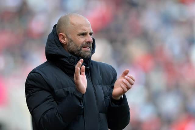 Rotherham United manager Paul Warne encourages his side from the touchline against Oxford United. Picture: Bruce Rollinson.