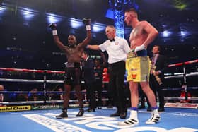 AND STILL: Ekow Essuman, left, retained his belts against Darren Tetley. Picture: Getty Images.