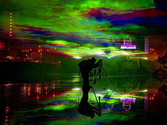 Layers of light and particle clouds to bring the magic of the Northern Light/Aurora Borealis to Bradford's City Park. The installation was part of Bradford is #LIT, a district-wide festival of light last year.