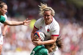 England's Marlie Packer in action during the TikTok Women's Six Nations match at Mattioli Woods Welford Road Stadium. Picture: PA.