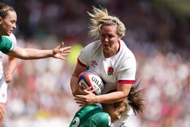 England's Marlie Packer in action during the TikTok Women's Six Nations match at Mattioli Woods Welford Road Stadium. Picture: PA.