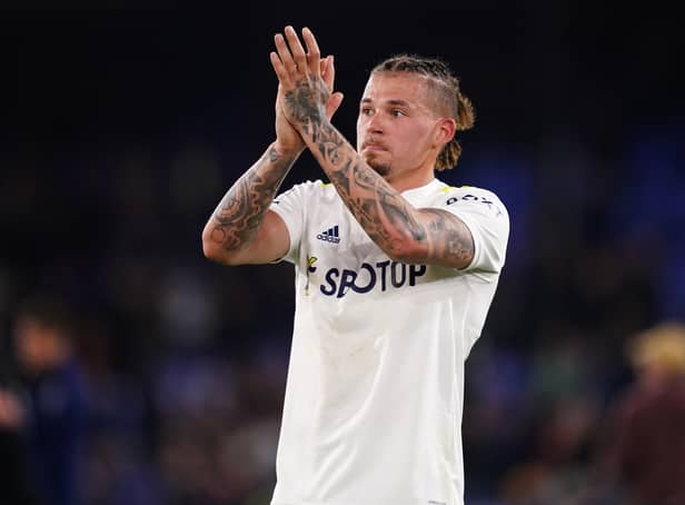 Leeds United's Kalvin Phillips applauds the fans at the final whistle. Pictures: PA.
