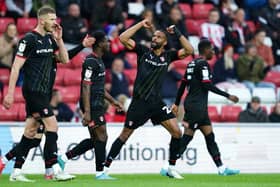IN THEIR HANDS: Rotherham United's Michael Ihiekwe celebrates opening the scoring at Sunderland on Tuesday night. Picture: Zac Goodwin/PA Wire.