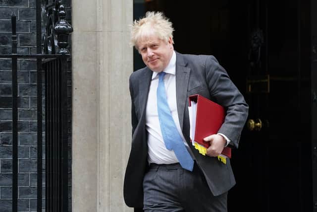 Prime Minister Boris Johnson leaving for the House of Commons earlier today