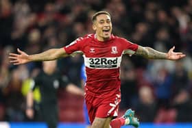 Marcus Tavernier celebrates his opener for Middlesbrough against Cardiff City. Picture: PA