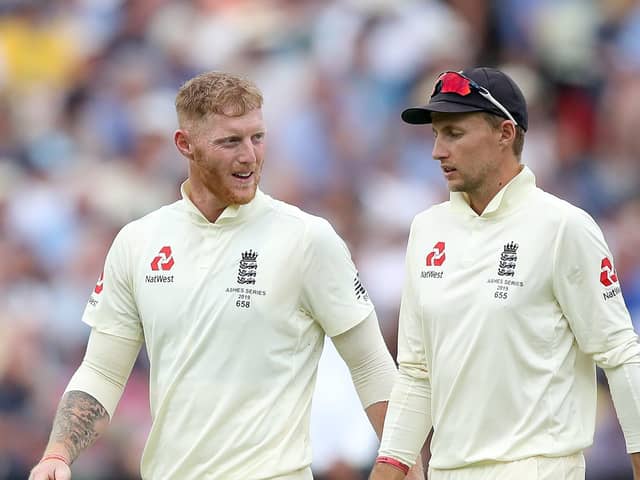 FROM ME, TO YOU: Ben Stokes (left) is the man chosen to succeed Joe Root (right) as captain of England's Test match team. Picture:  Nick Potts/PA
