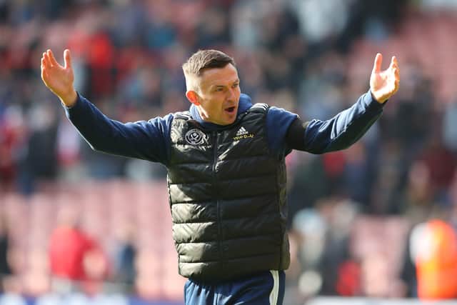 Sheffield United manager Paul Heckingbottom acknowledges the fans at Bramall Lane Picture: Simon Bellis/Sportimage