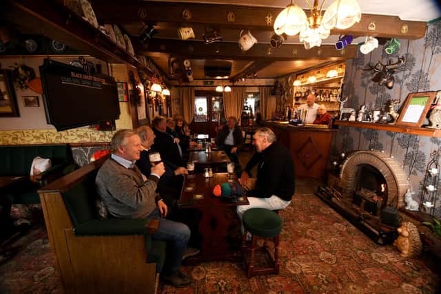 Customers inside the Lower Royal George in Scammonden