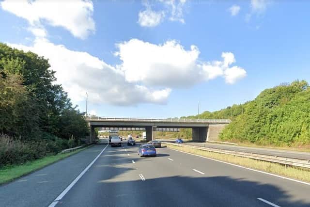 Police and traffic officers attended the scene at the M1 near Barnsley. Picture: Google