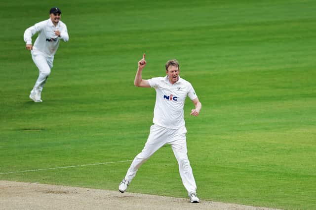 Captain's role: Steve Patterson claimed 5-54 in Kent's second innings before bad light denied Yorkshire. Picture by Alex Whitehead/SWpix.com