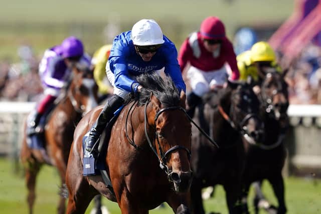 In the clear: Coroebus ridden by jockey James Doyle on their way to winning the Qipco 2000 Guineas Stakes on Saturday. Picture: David Davies/PA Wire