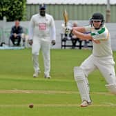 Record breaker: Mark Robertshaw scored 69 (no) for Pudsey Saints against Farsley to become the highest ever one-club run-scorer in Bradford League history. He followed it up with 52 against Ossett in the Priestley Cup win. Picture: Steve Riding
