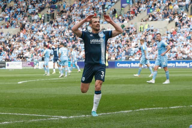 AMONG THE GOALS: Huddersfield Town's Harry Toffolo. Picture: Getty Images.