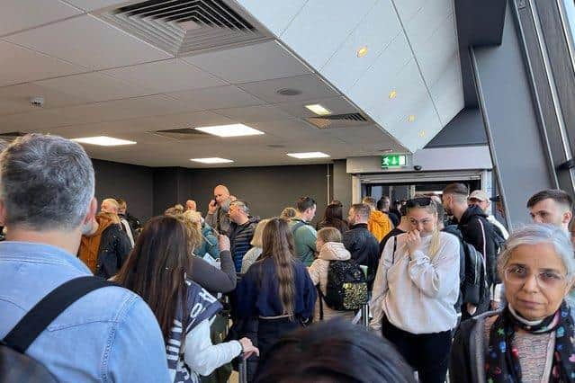Passengers faced long queues at Leeds Bradford Airport over the Early May Bank Holiday.