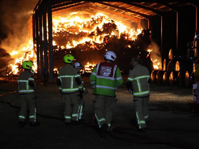 The barn fire in Barnsley Road, Goldthorpe. (Pic: SYFR)