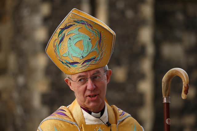 Justin Welby, the Archbishop of Canterbury before delivering his Easter Sermon at Canterbury Cathedral on April 17, 2022 in Canterbury, England. Photo by Hollie Adams/Getty Images.