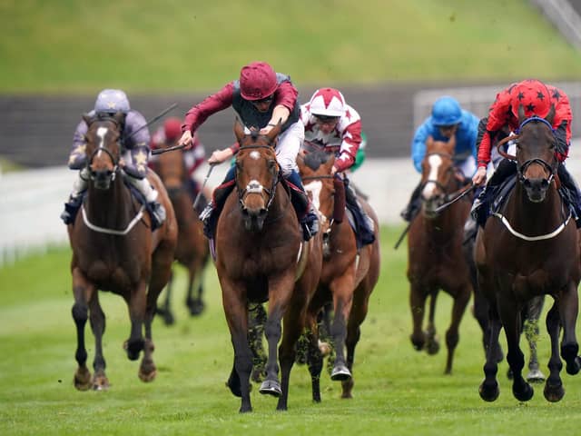 Ffion ridden by jockey William Buick (second left) on their way to winning the Stephen Wade Handicap during the Boodles May Festival City Day at Chester Racecourse. Picture: Tim Goode/PA  .