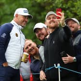 SAY CHEESE: Lee Westwood poses for a photo with fans during the Pro Am ahead of the Betfred British Masters hosted by Danny Willett at The Belfry Picture: Andrew Redington/Getty Images