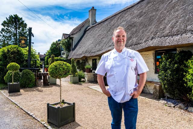 Andrew Pern outside The Star Inn at Harome before the fire