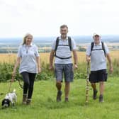 Members of the Wold Rangers near Sledmere on the Wold Rangers walk , l to r Claire Binnington and Winnie, Mark Blakeston, Barrie Kitching and Fiona Turner with Duggie