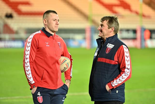 Shaun Kenny-Dowall, left, was appointed as captain by Tony Smith, right, at the start of last year. (Picture: SWPix.com)