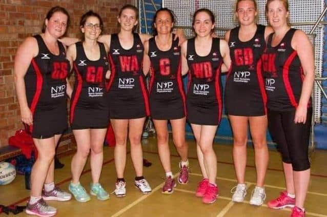 Amie Linton, third from left, with Stokesley Netball Club