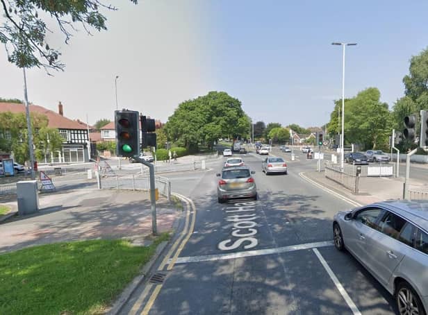 A woman was taken to hospital after a crash in north Leeds. photo: Google.