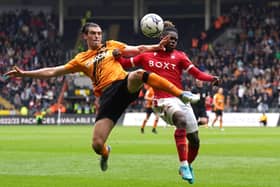 Hull City's Jacob Greaves and Nottingham Forest's Alex Mighten battle for the ball at the MKM Stadium Picture: Tim Goode/PA