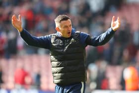 DELIGHTED: But Sheffield United manager Paul Heckingbottom knows the job is not done yet