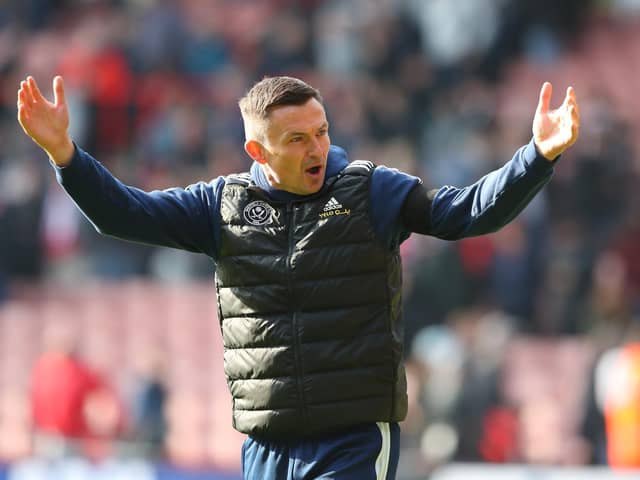 DELIGHTED: But Sheffield United manager Paul Heckingbottom knows the job is not done yet
