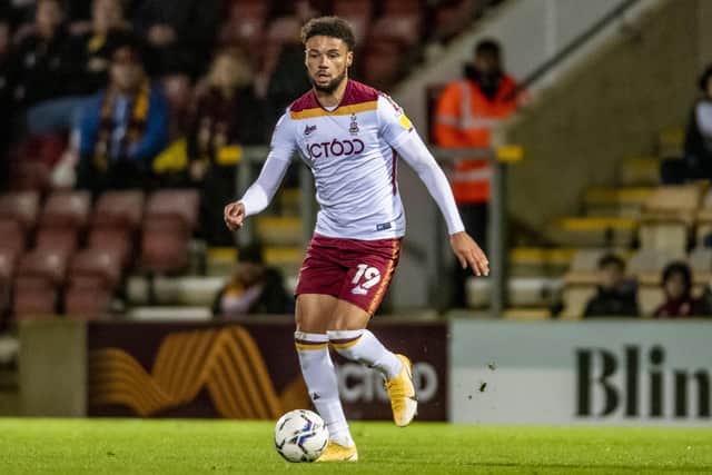 Bradford City's Lee Angol was on target in the final-day win over Carlisle United 
Picture: Tony Johnson