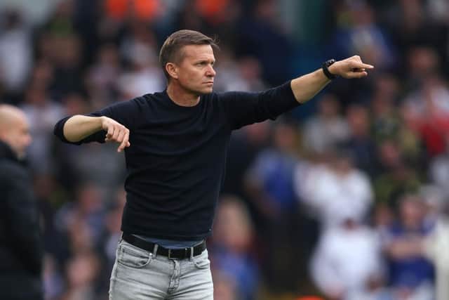 POSITIVITY: Jesse Marsch directs operations during Leeds United's 2-1 defeat at Arsenal