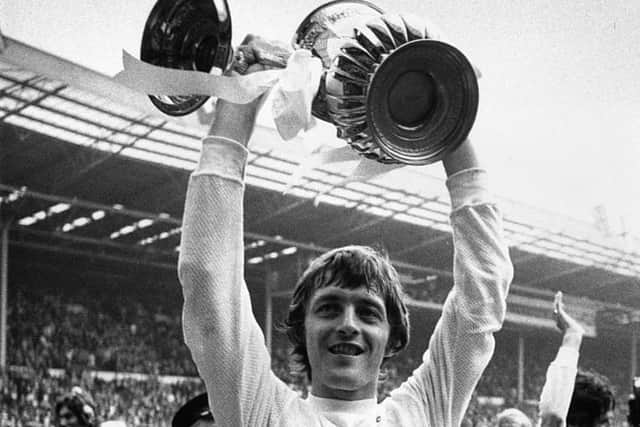 No chance: Leeds United striker Allan Clarke said Arsenal’s Geoff Barnett had “no chance” of saving his FA Cup-winning header. (Photo by Roger Jackson/Central Press/Getty Images)