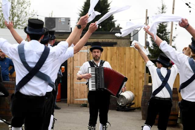 Sheffield City Morris dancers. The group is one of the newer ones to have formed across the city.