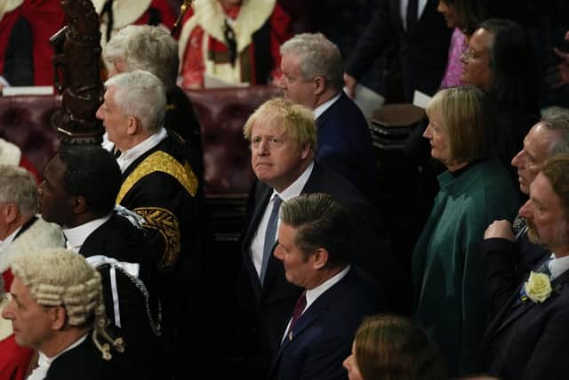 Prime Minister Boris Johnson during the State Opening of Parliament in the House of Lords, London.