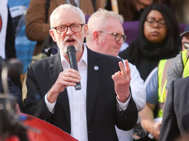 File photo dated 21/03/22 of Jeremy Corbyn speaking at a protest