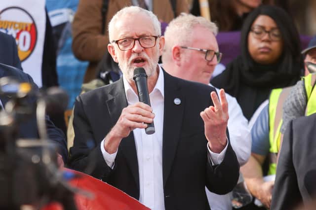 File photo dated 21/03/22 of Jeremy Corbyn speaking at a protest