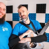 Ben Buddy Slack, founder of The Swan Song Project, with the charity's first ambassador Jon Gomm.