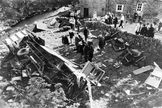 The aftermath of the crash in 1975